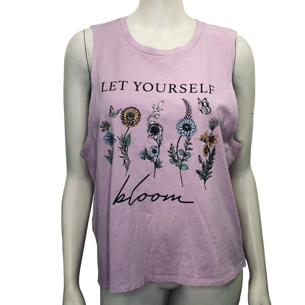 GOLD RUSH‎ LET YOUR SELF BLOOM SLEEVELESS TEE XXL NWT